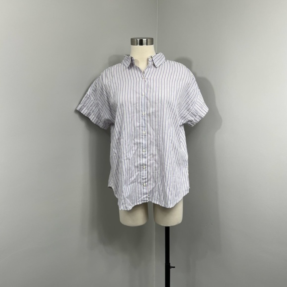 Levi’s White Stripe Button Down Top
